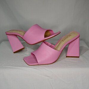 NEW Schutz Lizah Nappa Leather Sandal - 7.5 / Club Rose / Nappa Leather